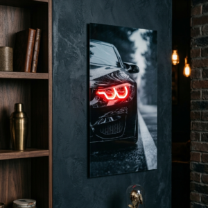 BMW Car Red Headlight UV Print Neon Sign (72cm x 40cm)