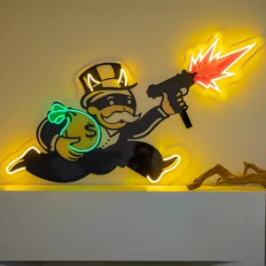 Robbing Monopoly Neon Pop Art