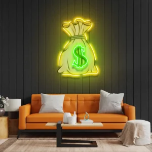 Money Bag Neon Pop Art