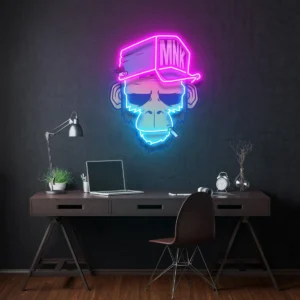 Smoking Moneky Neon Pop Art
