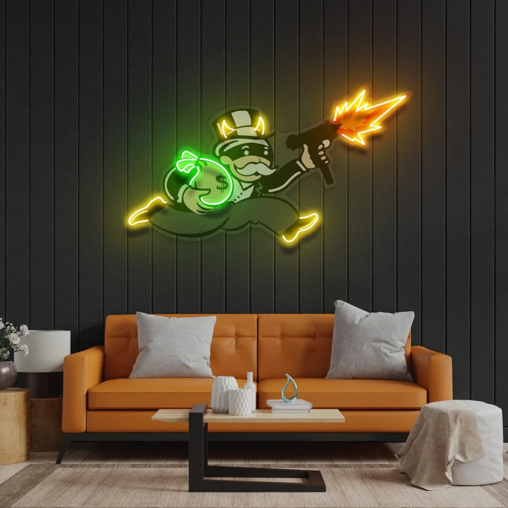 Robbing Monopoly Neon Pop Art